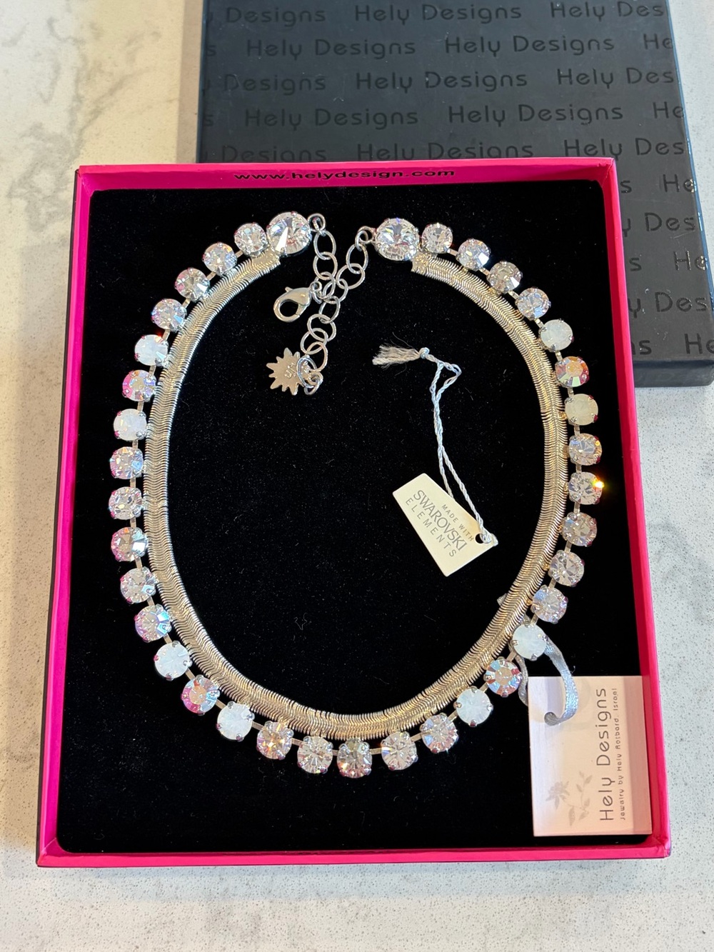 Swarovski Crystal Aurora Borealis necklace from Hely Designs. NWT!
